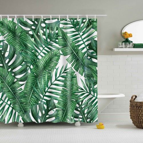 Banana Leaf And Monstera Leaf Shower Curtains