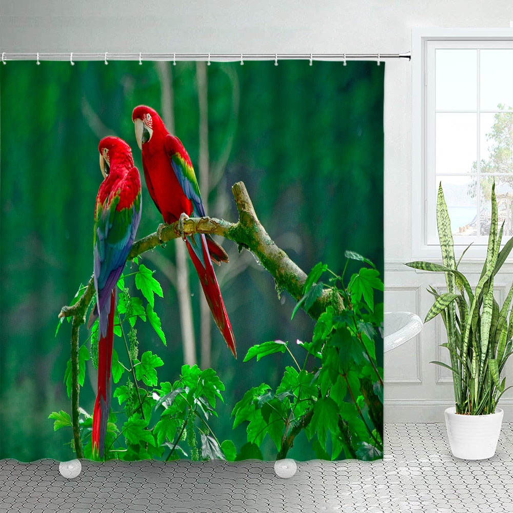 Tropical Bird Shower Curtains