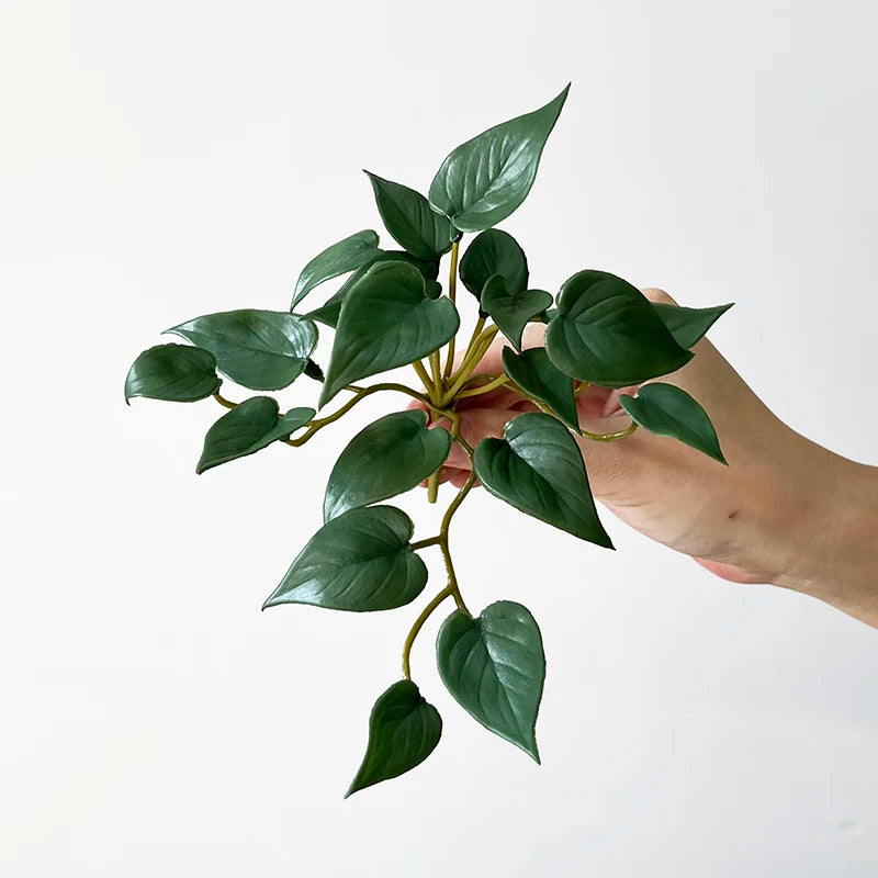 Artificial Mini Green Plant Bouquet – Realistic PVC Faux Grass Decor