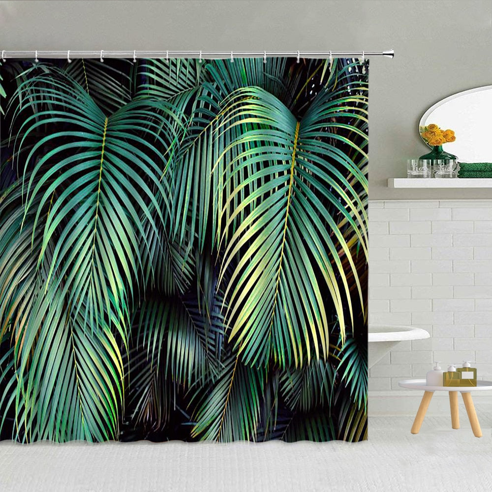 Palm Leaf Shower Curtains