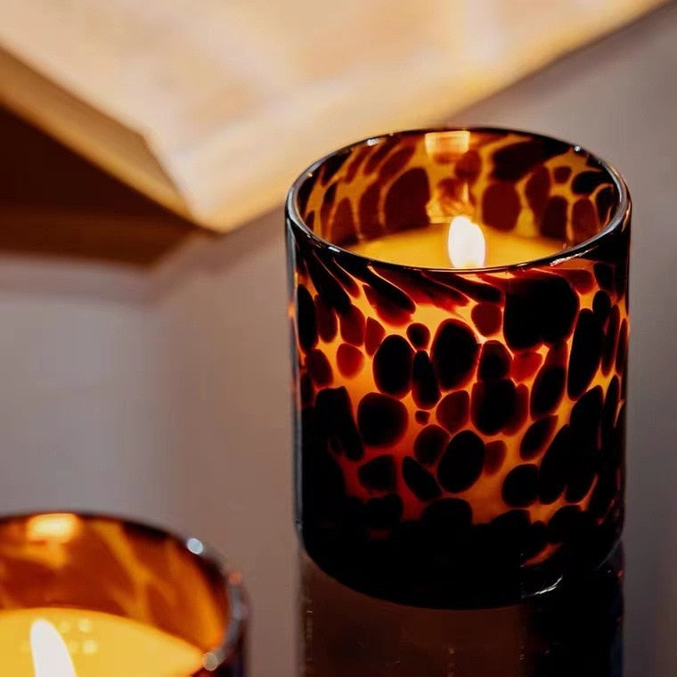 Leopard Print Candle Holders