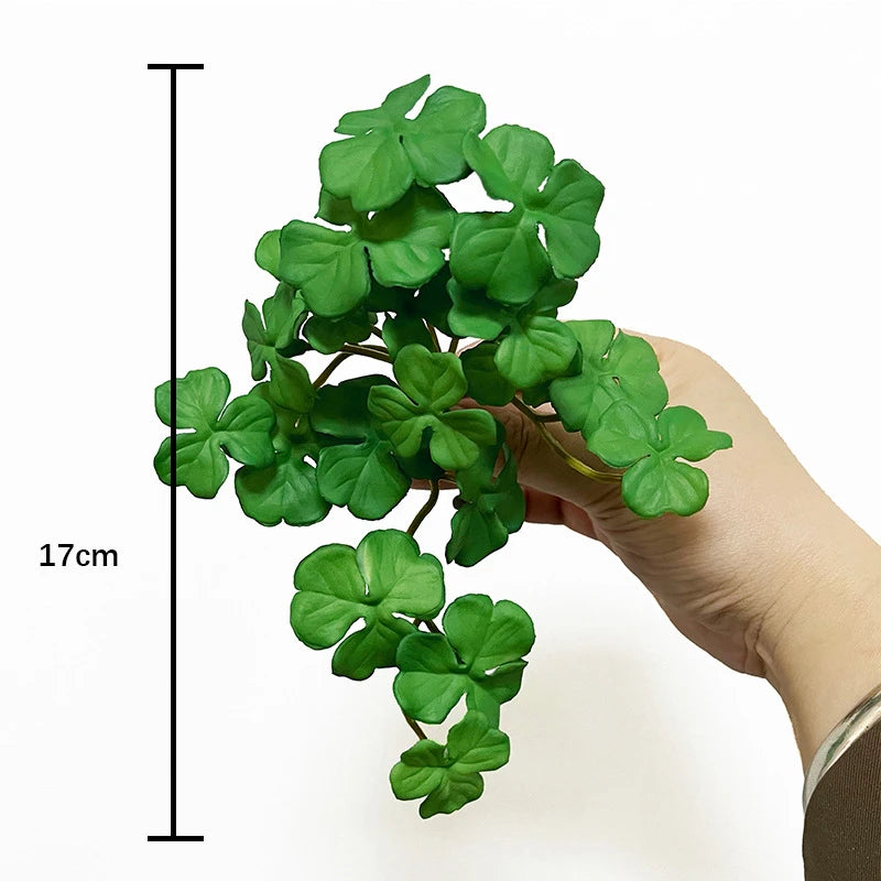 Artificial Mini Green Plant Bouquet – Realistic PVC Faux Grass Decor