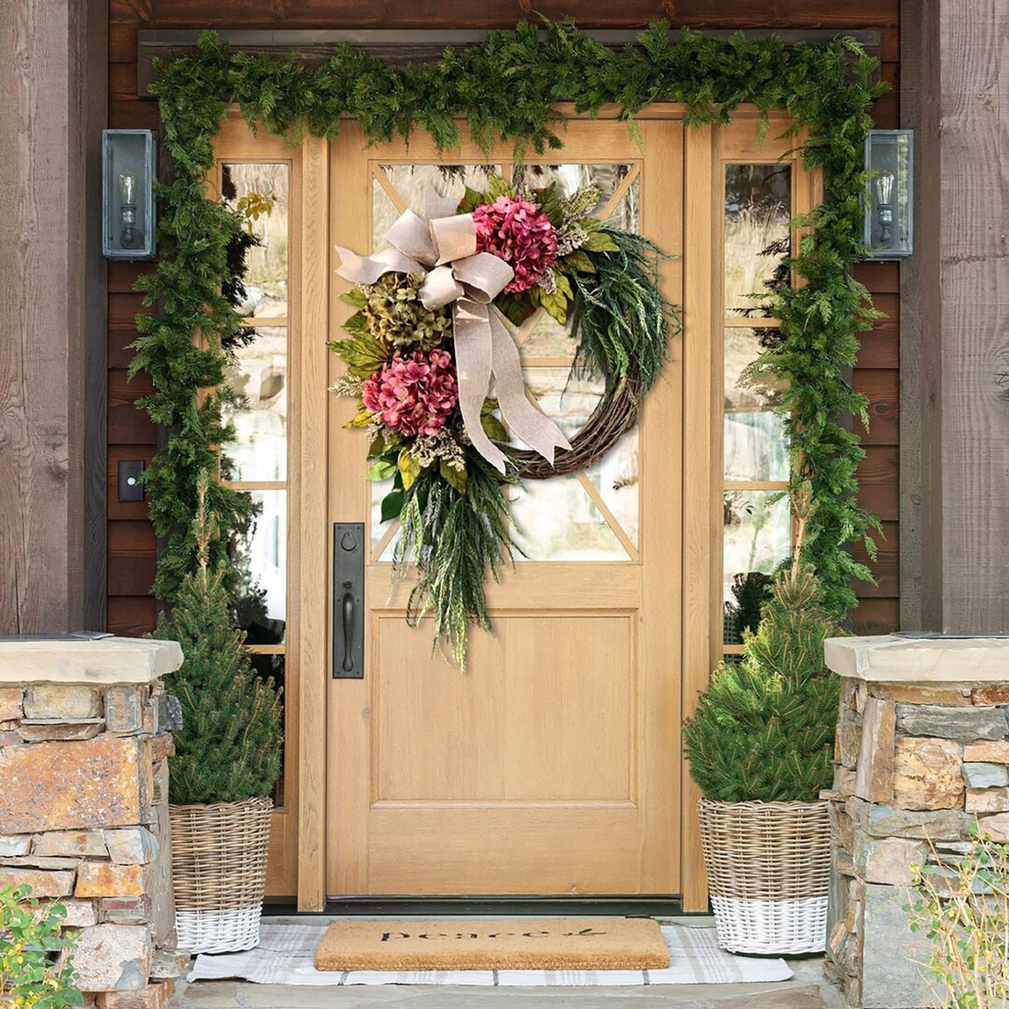 Tropical Flower Wreath Outdoor Decor
