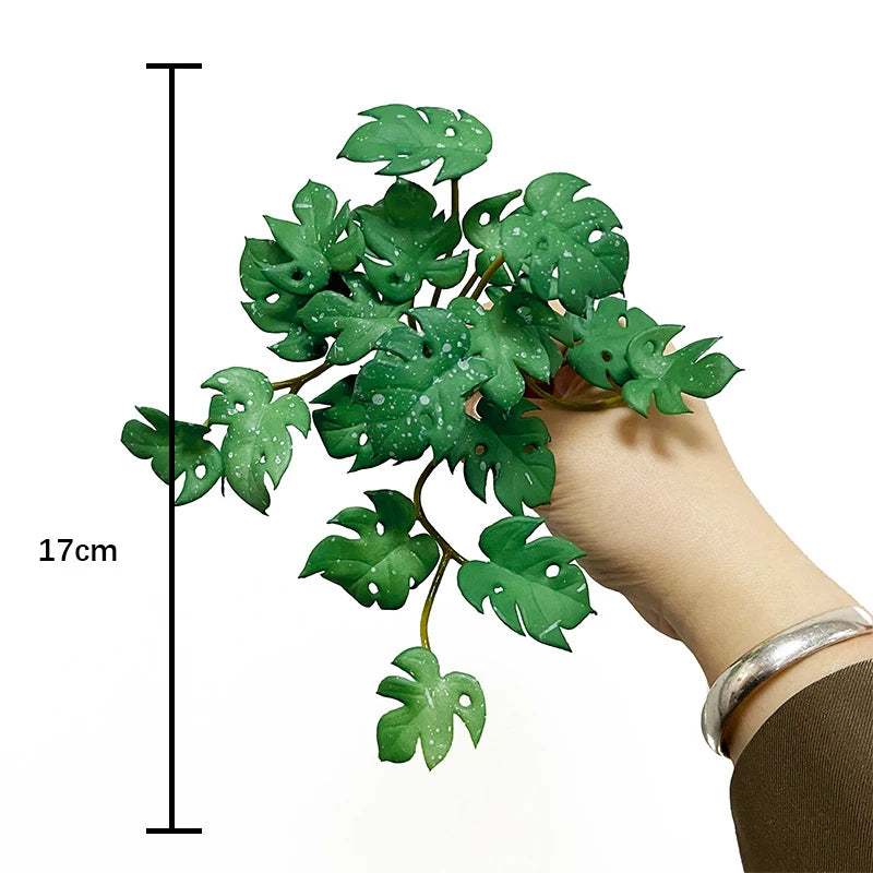 Artificial Mini Green Plant Bouquet – Realistic PVC Faux Grass Decor