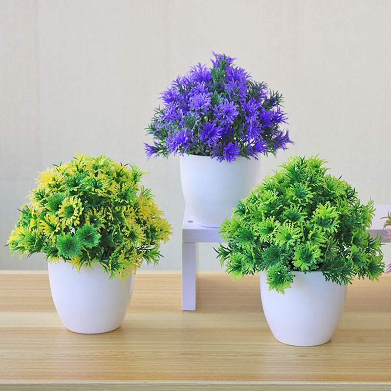 Mini artificial plant in flower