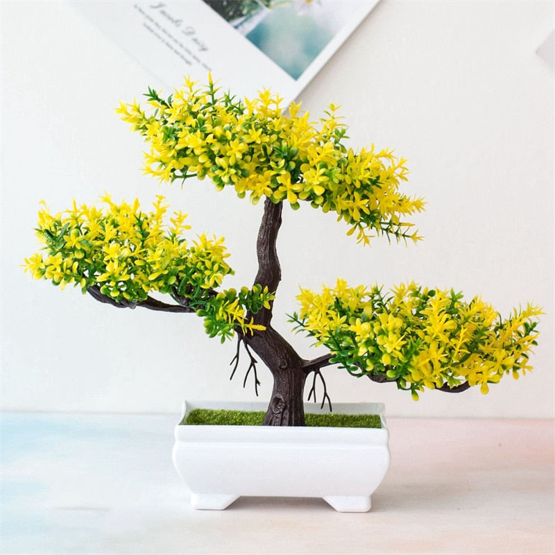 Artificial Yellow Bonsai Tree
