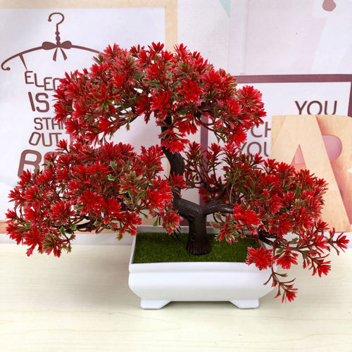 Artificial Red Bonsai Tree