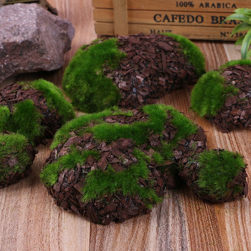 Fake Rock Green Foam Moss Stone Artificial (6pcs/Pack)