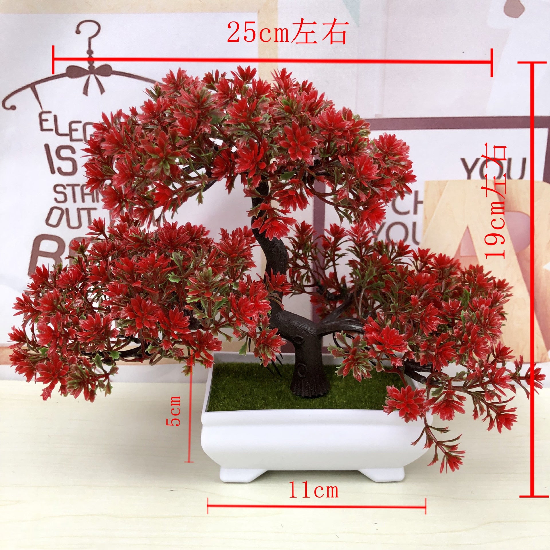 Artificial Red Bonsai Tree