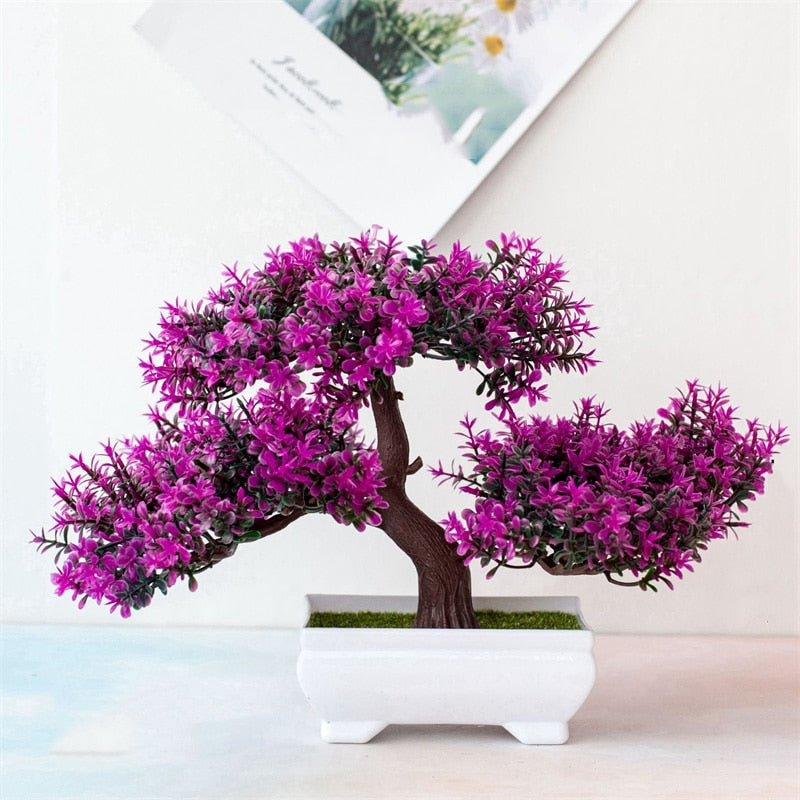 Artificial Fushia Bonsai Tree