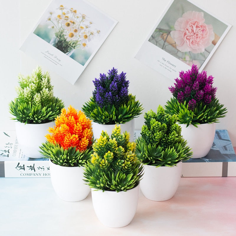 Mini artificial plant in flower