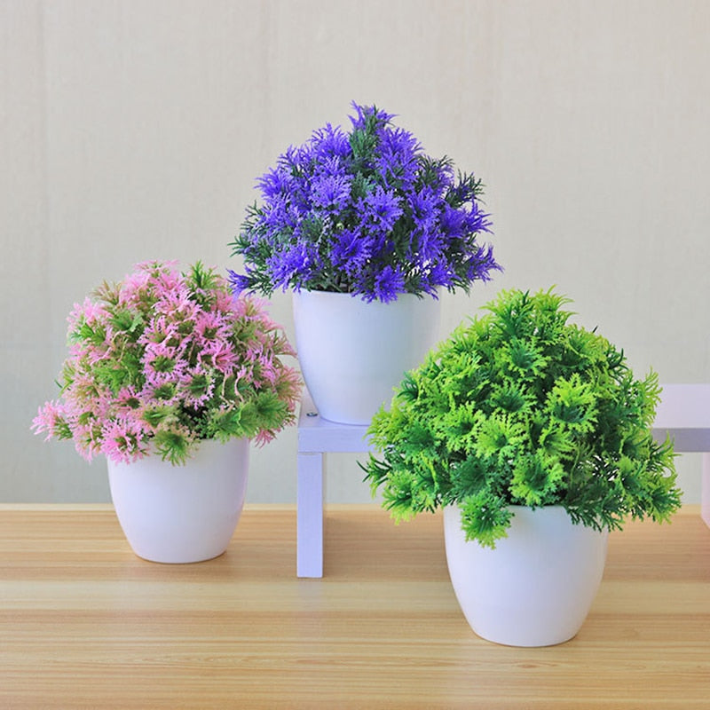 Mini artificial plant in flower