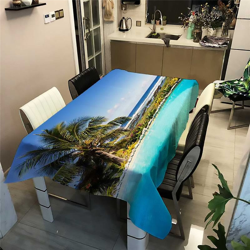 Beach-themed tablecloths