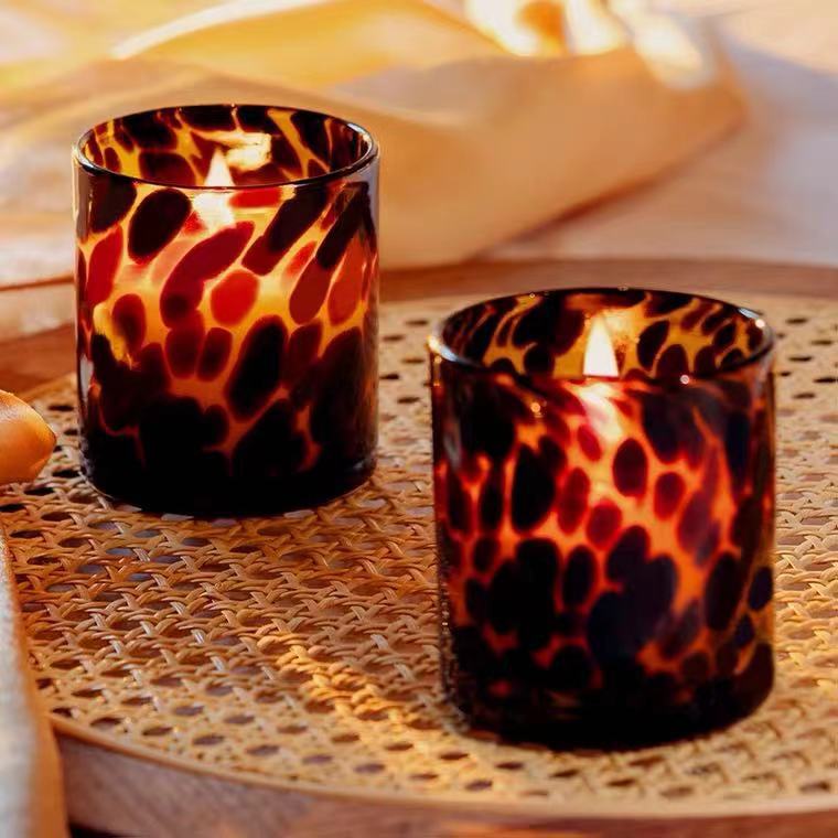 Leopard Print Candle Holders