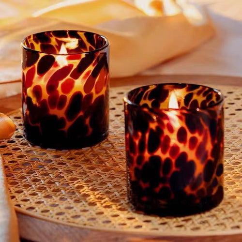 Leopard Print Candle Holders