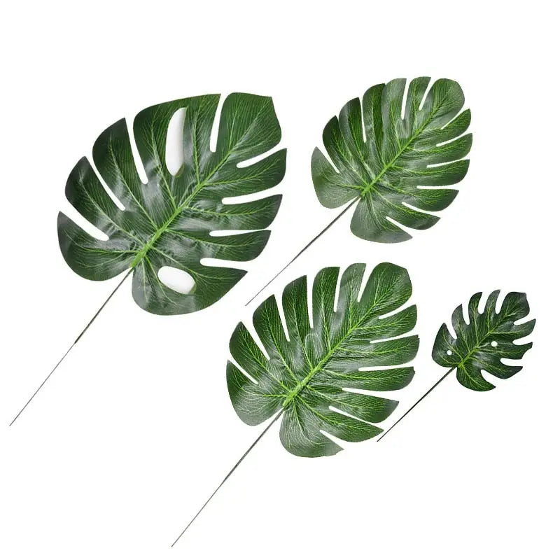 Artificial Monstera Leaves (With Stem)