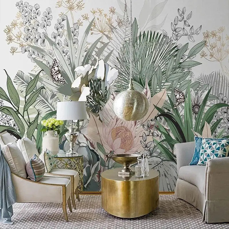 Beige Tropical Wallpaper
