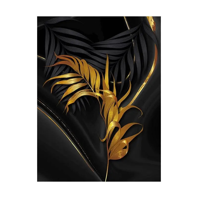 Black and gold tropical wall Art