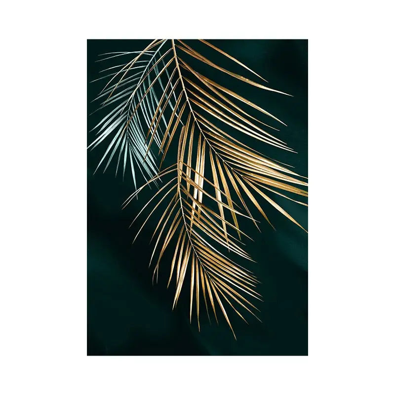 Black and gold tropical wall Art