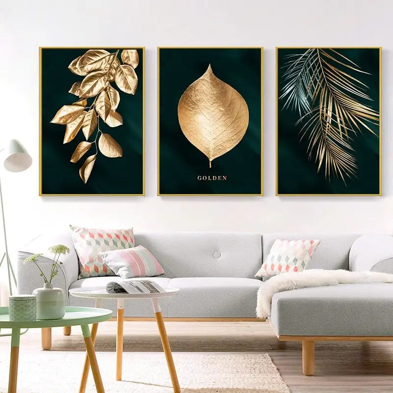 Black and gold tropical wall Art