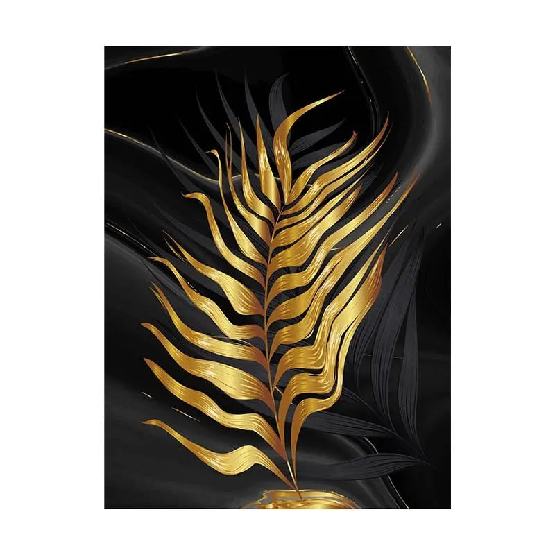 Black and gold tropical wall Art