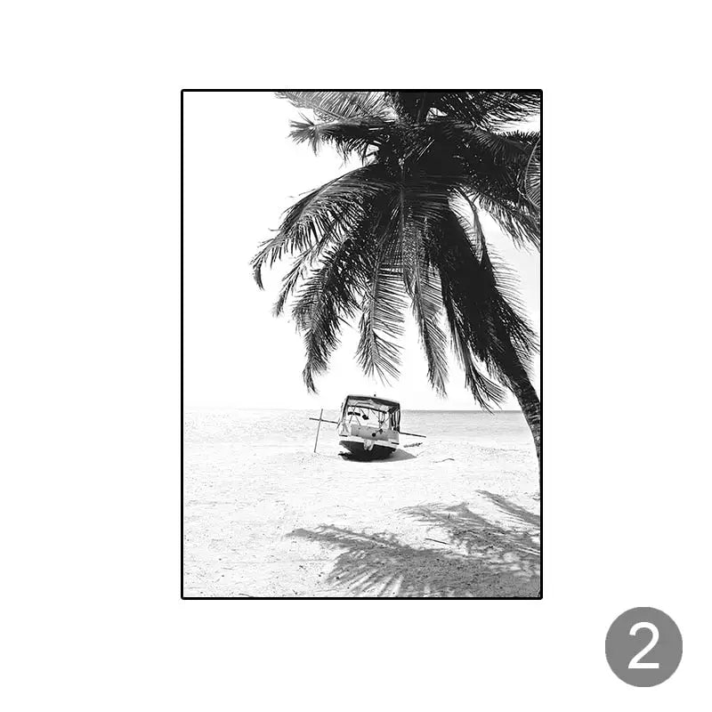 Black and White Tropical wall Art