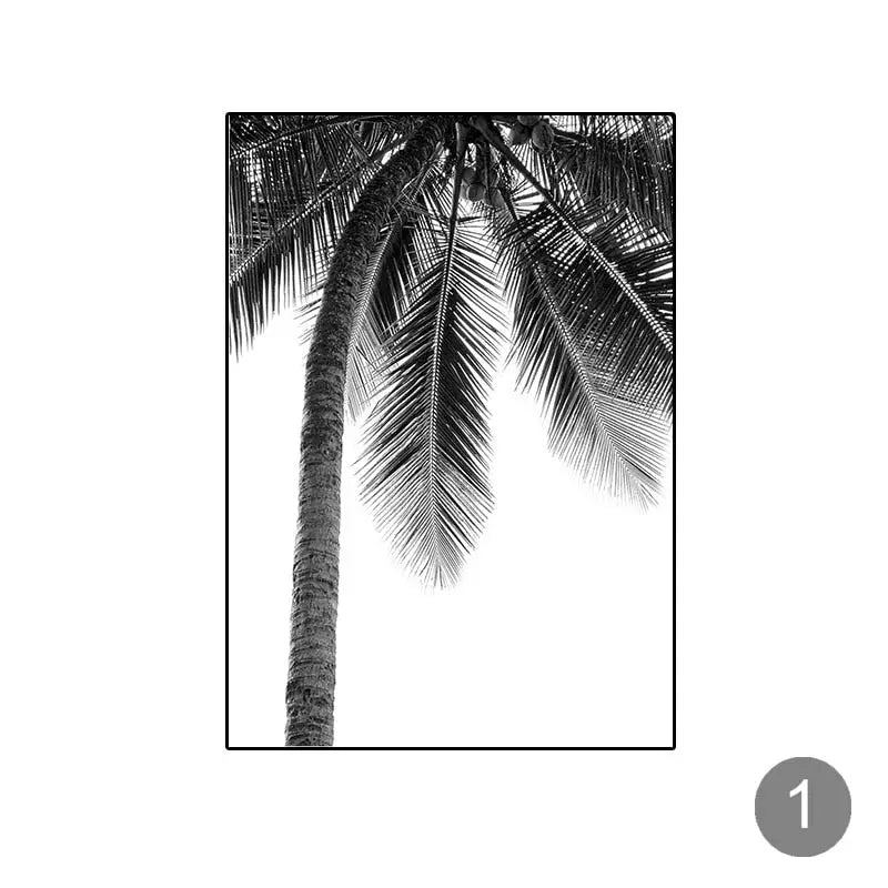 Black and White Tropical wall Art