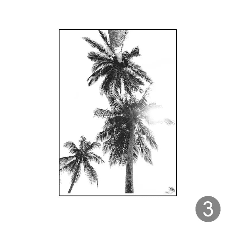 Black and White Tropical wall Art