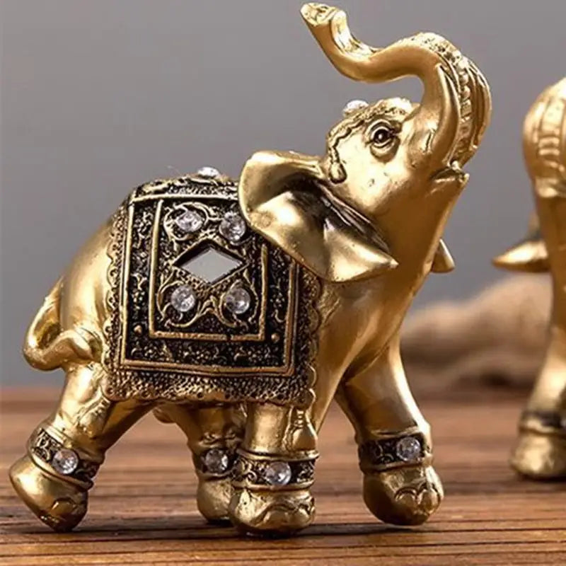 Gold Elephant Statuette