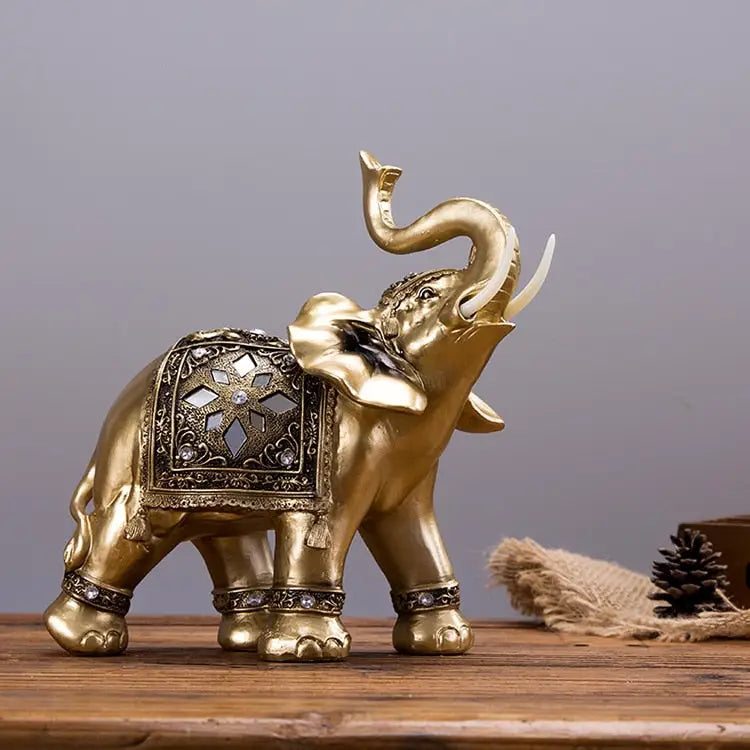 Gold Elephant Statuette