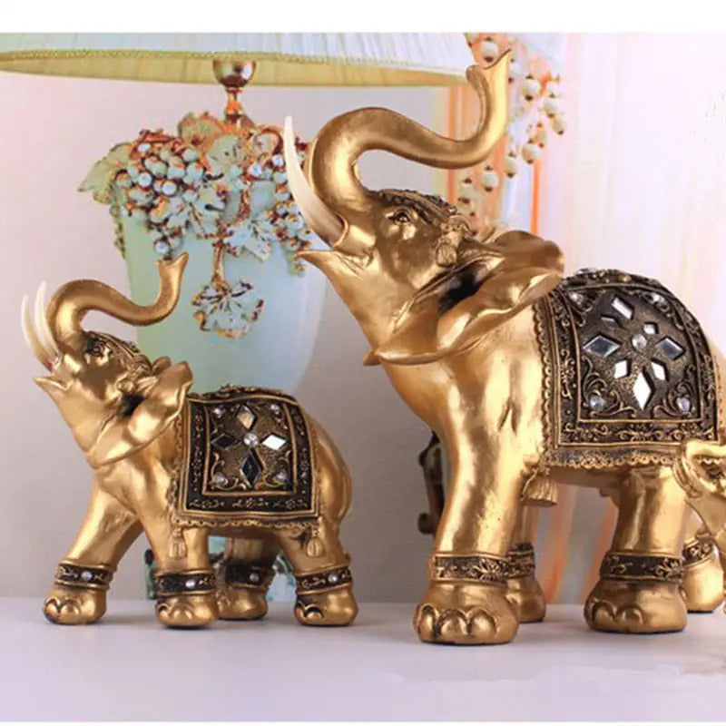 Gold Elephant Statuette