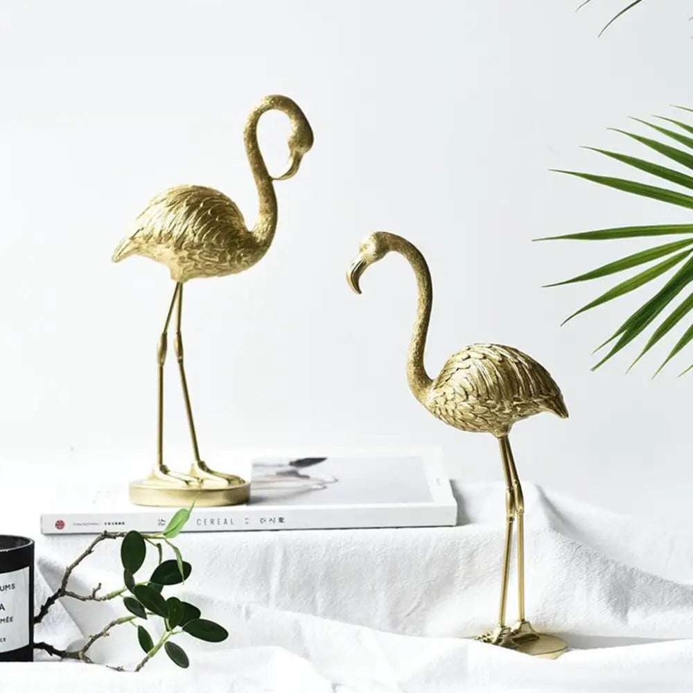 Gold Flamingo Statue