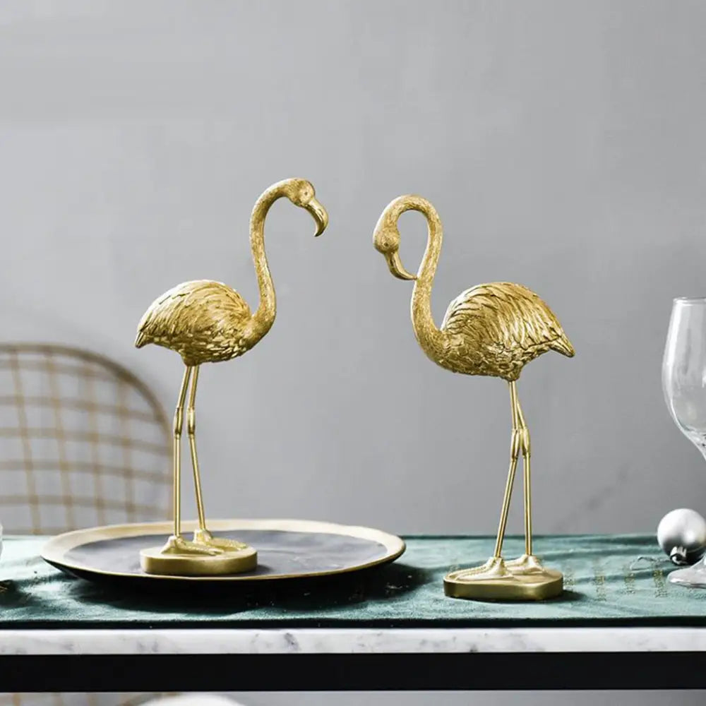 Gold Flamingo Statue