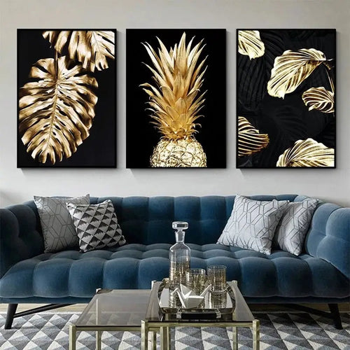 Gold Pineapple Wall Art