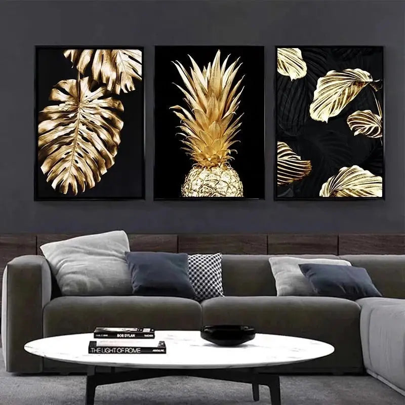 Gold Pineapple Wall Art
