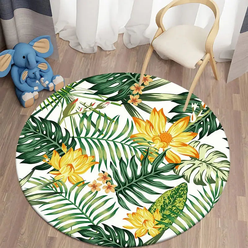 Round Tropical Rug