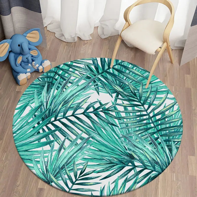 Round Tropical Rug