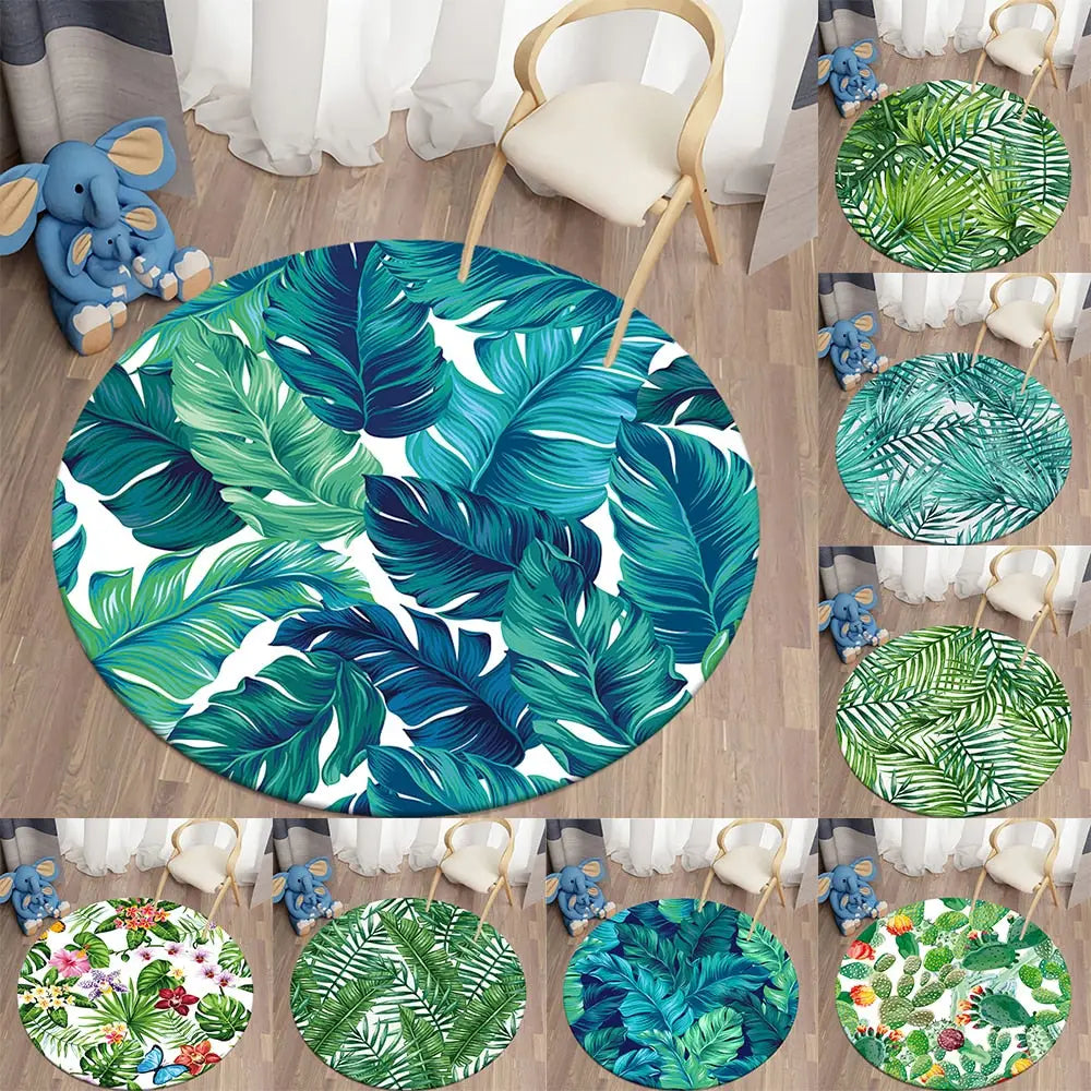 Round Tropical Rug