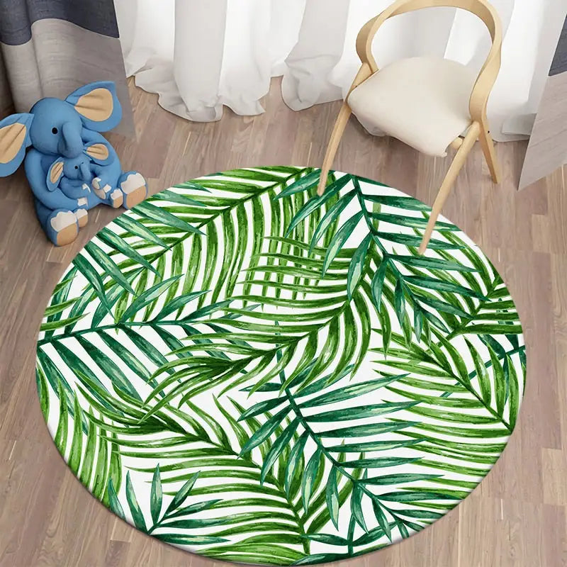 Round Tropical Rug