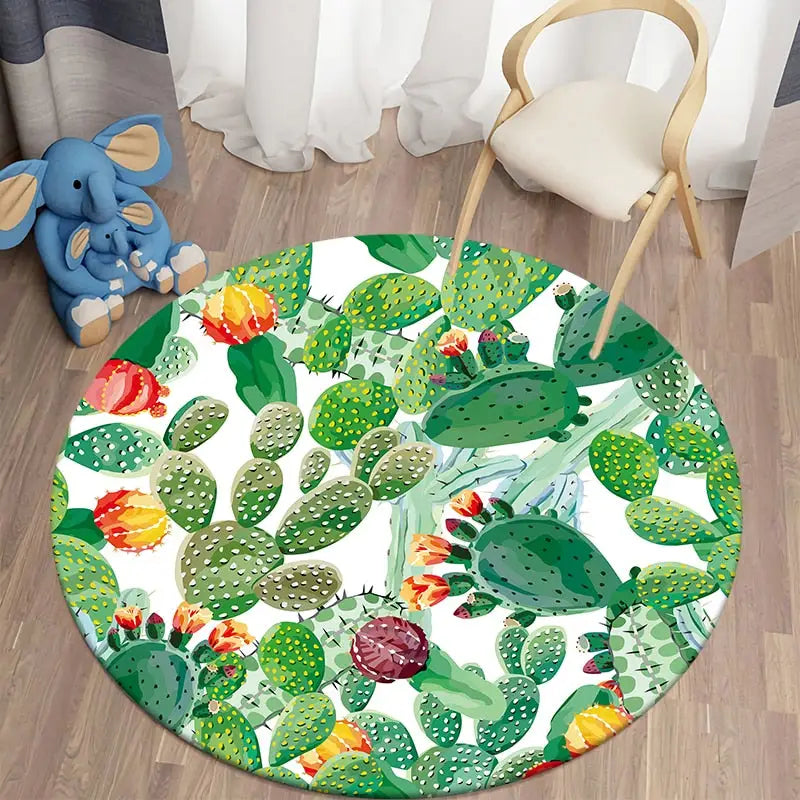 Round Tropical Rug