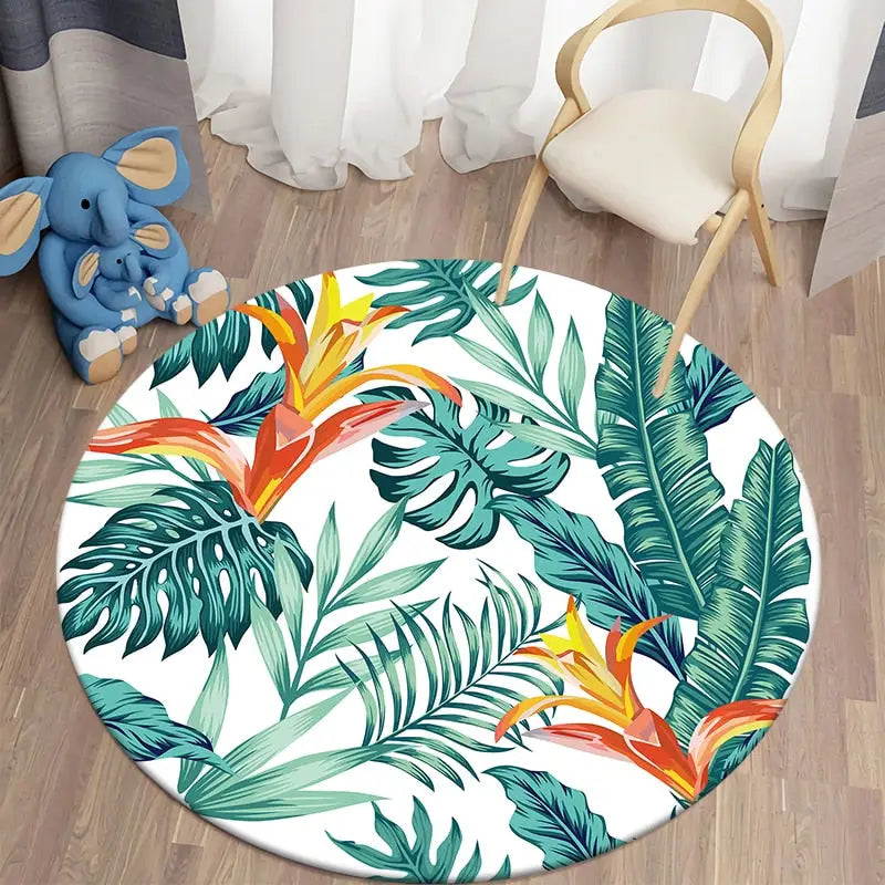 Round Tropical Rug
