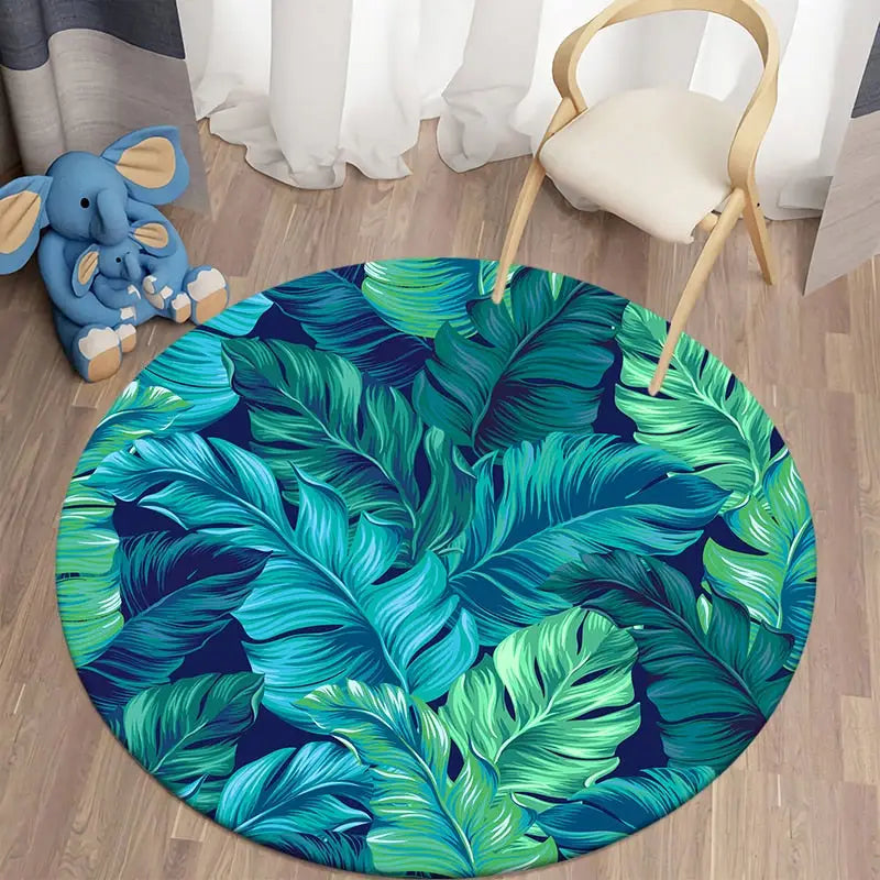 Round Tropical Rug