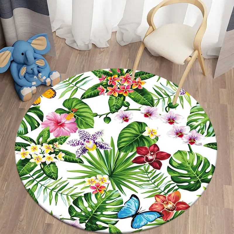 Round Tropical Rug