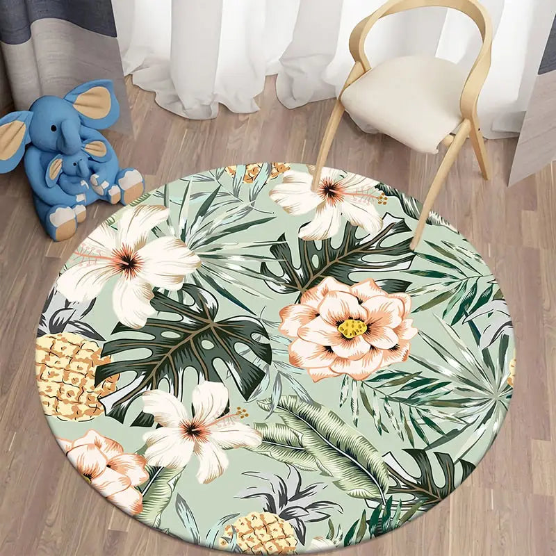Round Tropical Rug