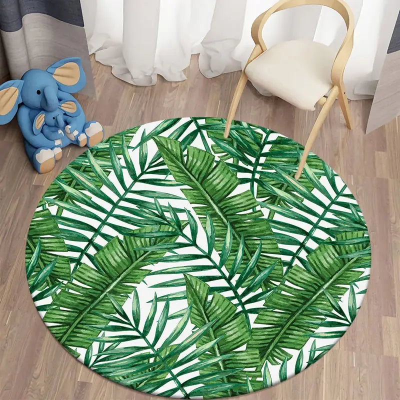 Round Tropical Rug