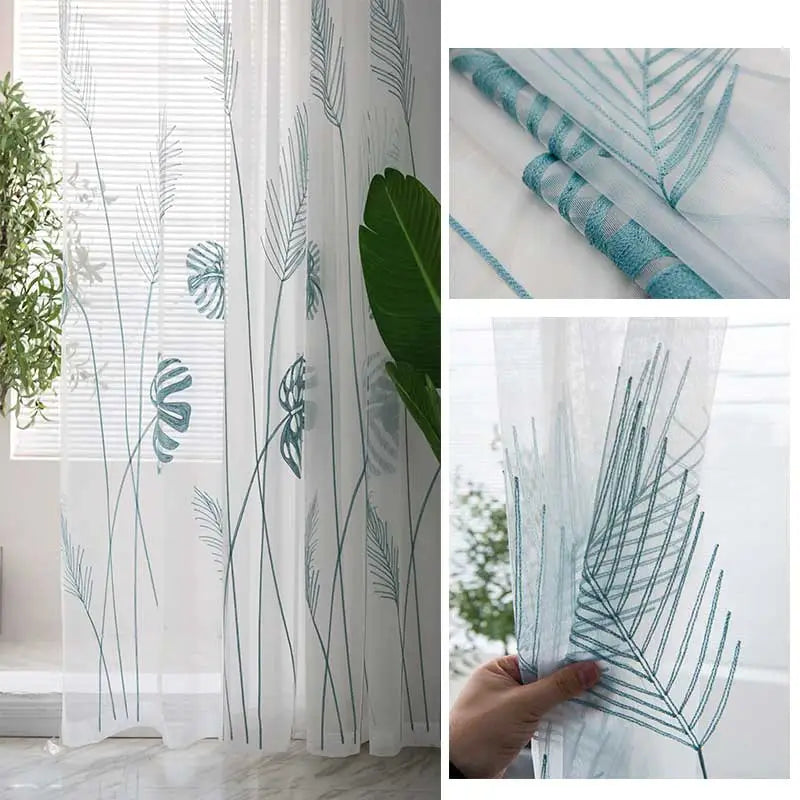 Tropical Palm Leaf Curtain