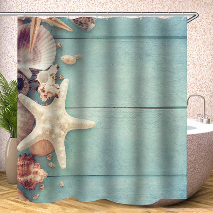 Seashell And Starfish Shower Curtains