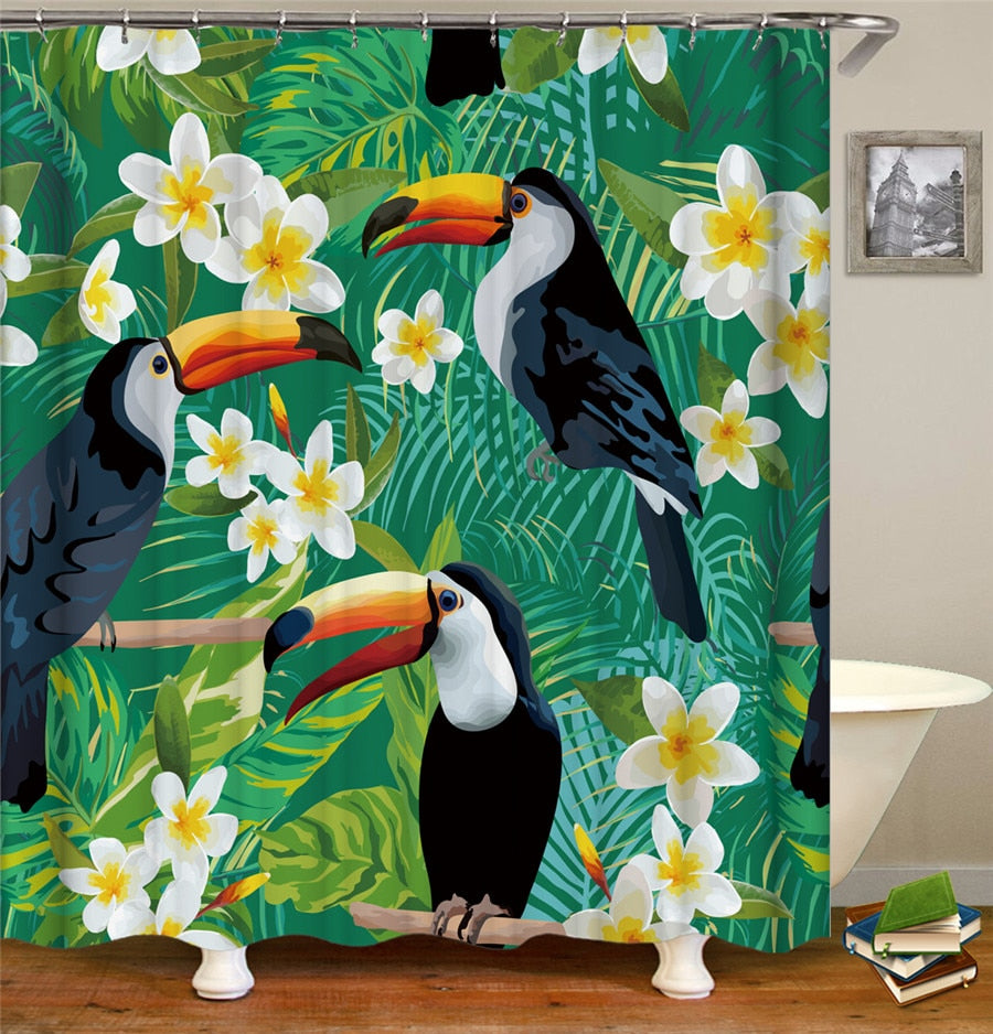 Toucan-Themed Shower Curtains