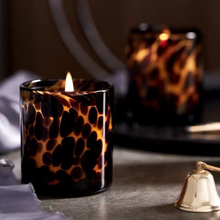 Leopard Print Candle Holders