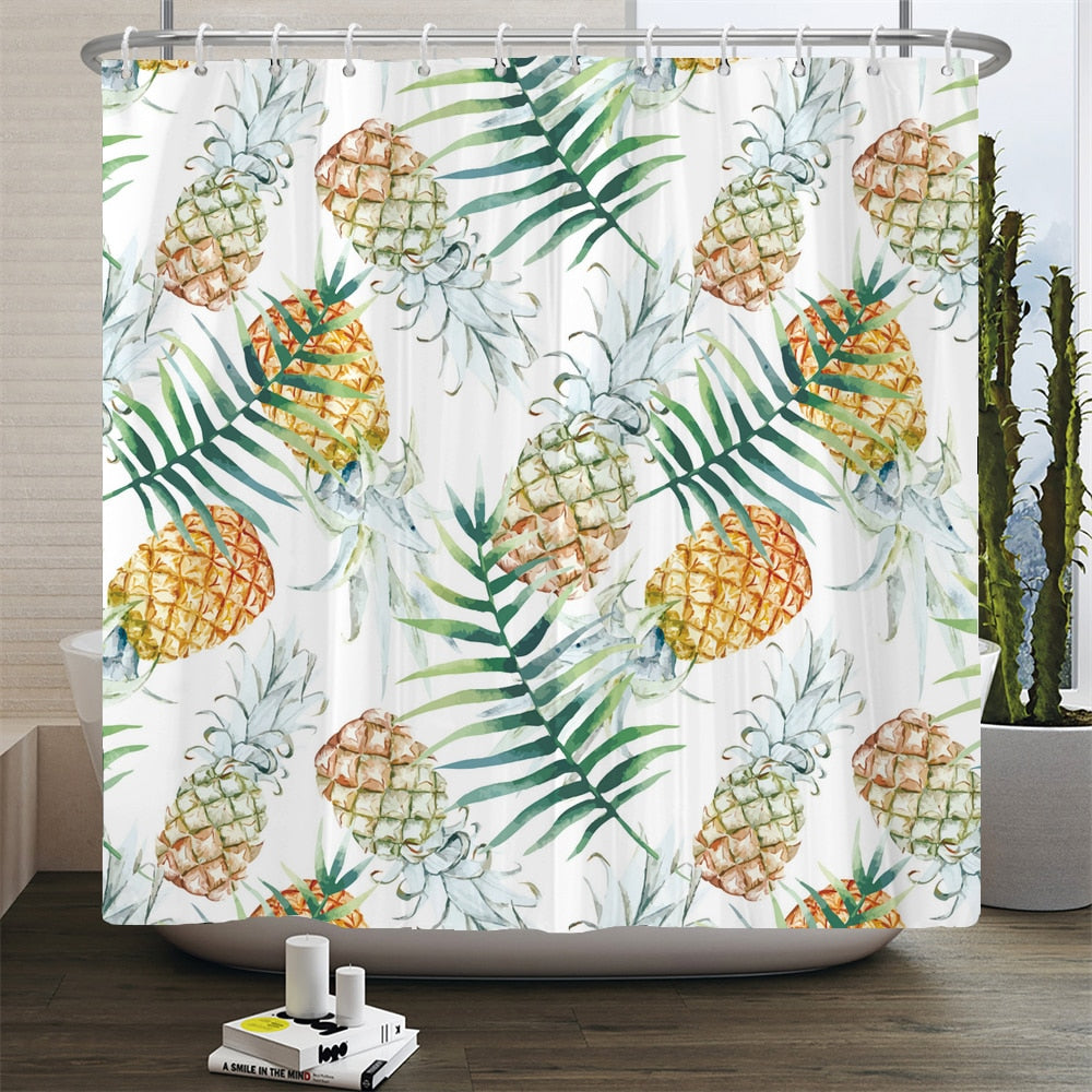 Pineapple Print Shower Curtains